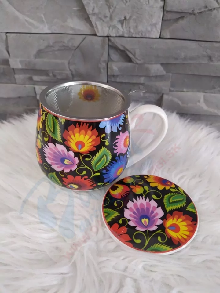 Guľatý set na sypaný čajík - čierny