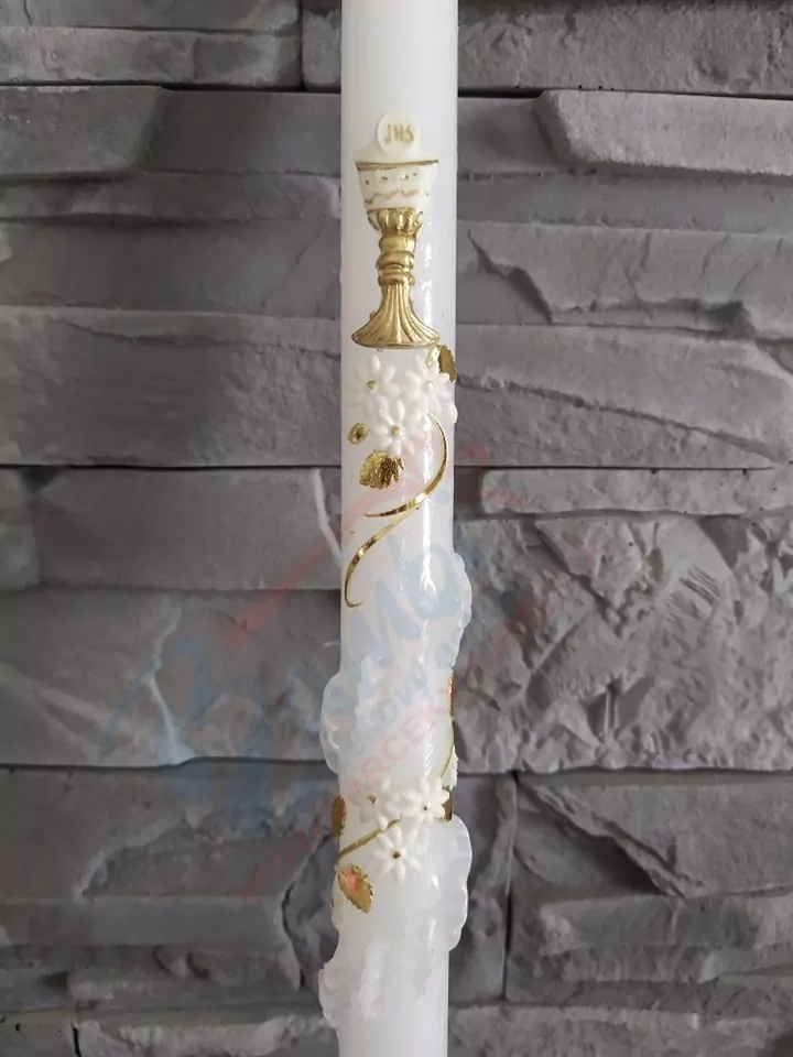 Sviečka Exclusive zlato - biela