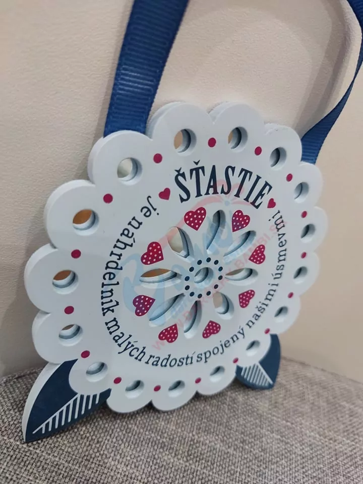 Drevená plaketka - Štastie