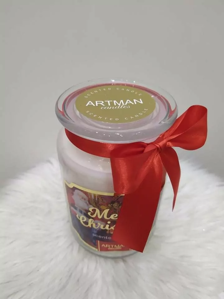 xExkluzívna sviečka v skle MERRY CHRISTMAS 700g
