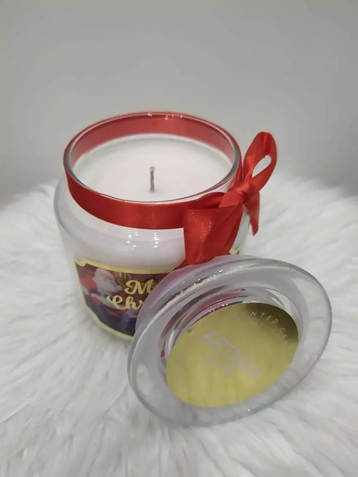 xExkluzívna sviečka v skle MERRY CHRISTMAS 400g