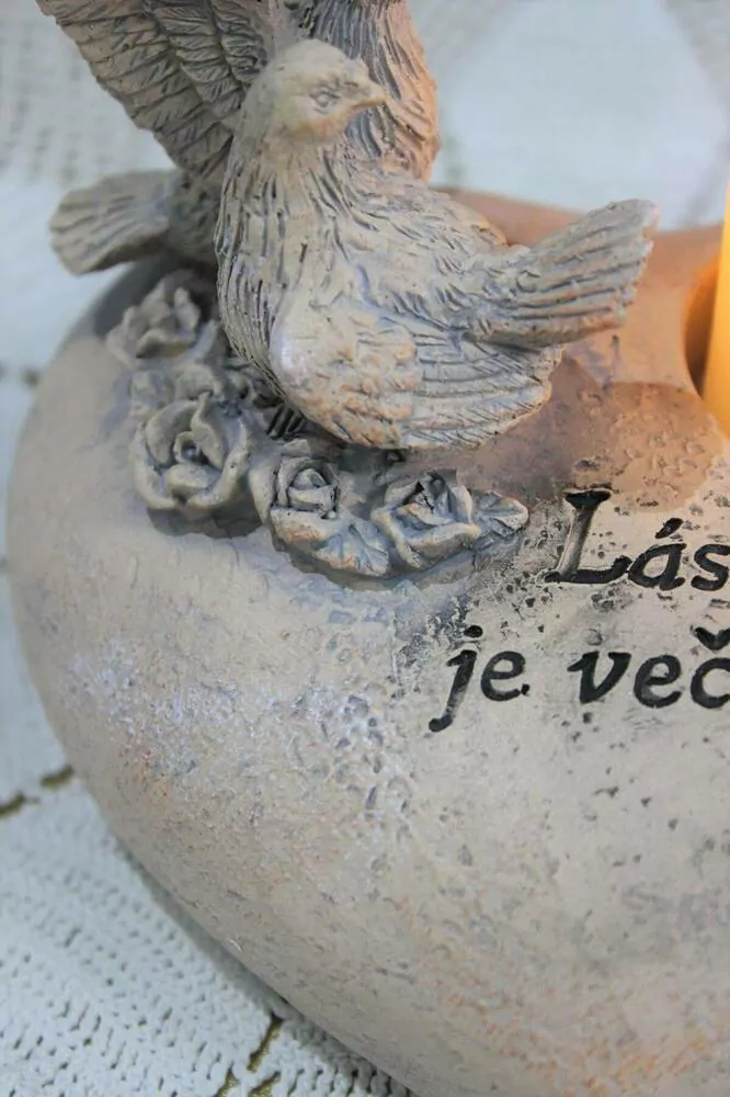 xSrdiečko na hrob s LED sviečkou 15 cm