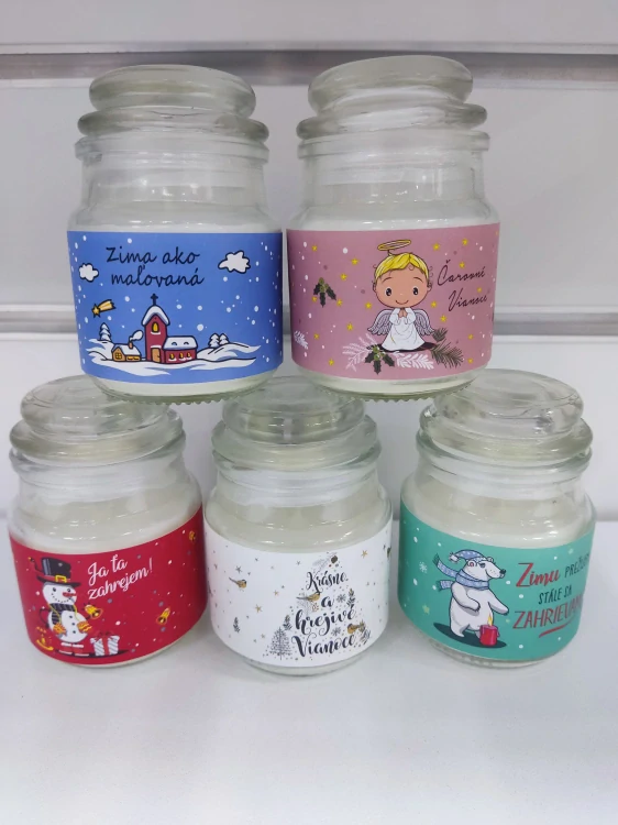 Sviečka Zima ako maľovaná