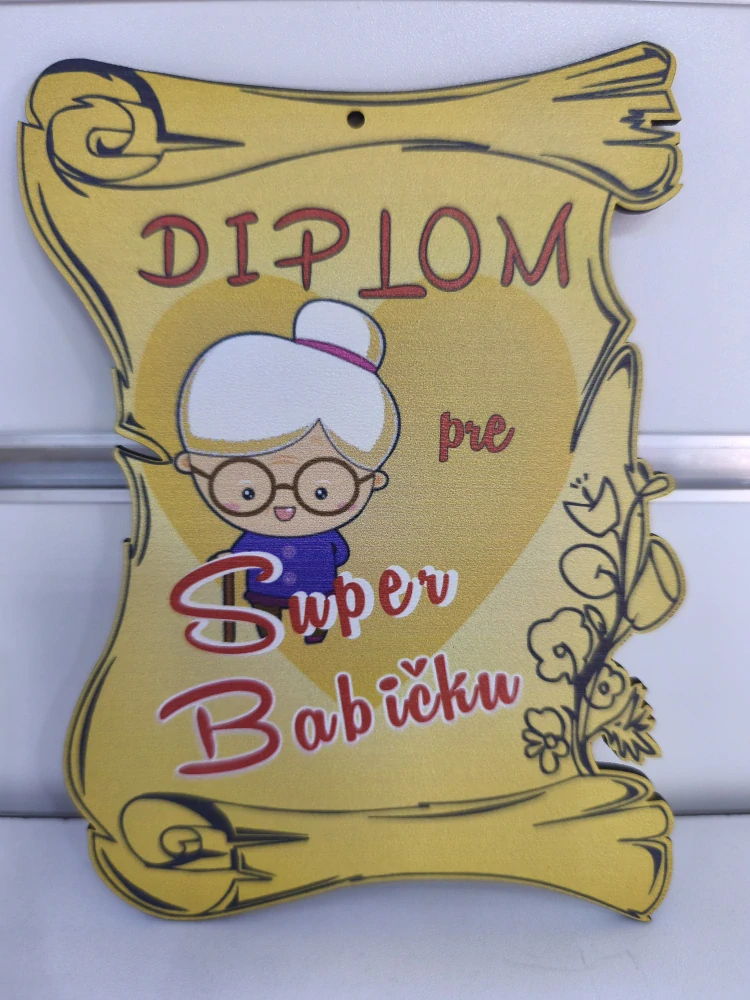 Drevený diplom pre babku/dedka