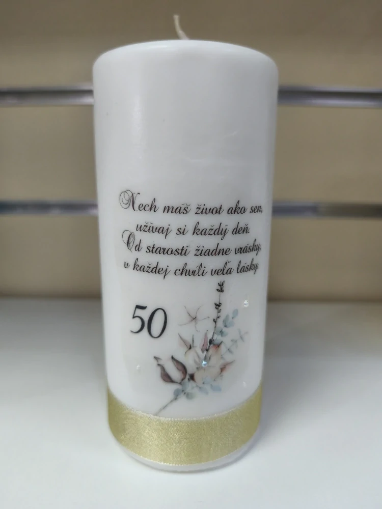 Jubilejná sviečka s veršíkom