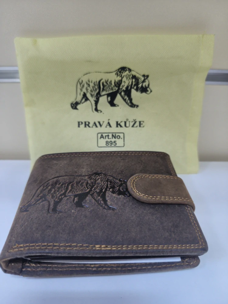 Luxusná kožená peňaženka medveď