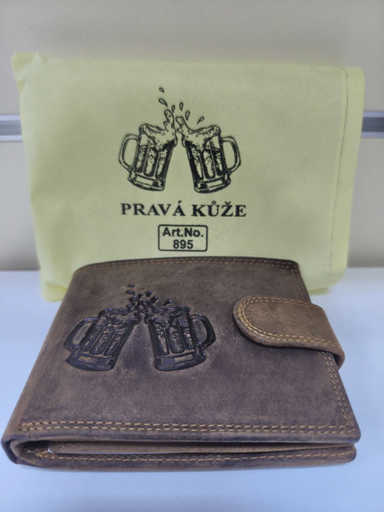 Luxusná kožená peňaženka pivo