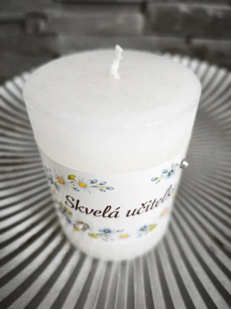 ---🕯️ Voňavá sviečka „Skvelá učiteľka“