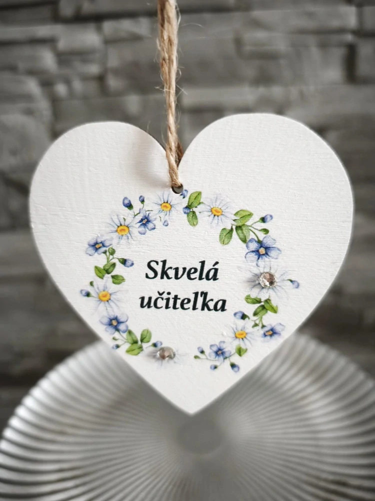 ---🌸 Drevená tabuľka / magnetka „Skvelá učiteľka“