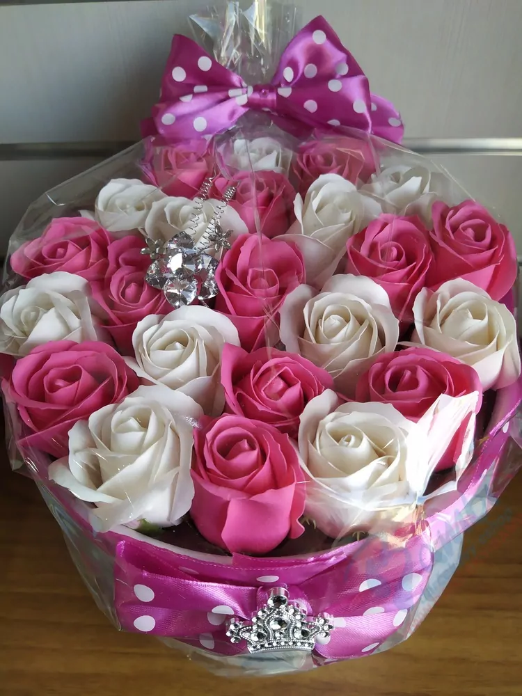 Mydlový flower box Pink-White23