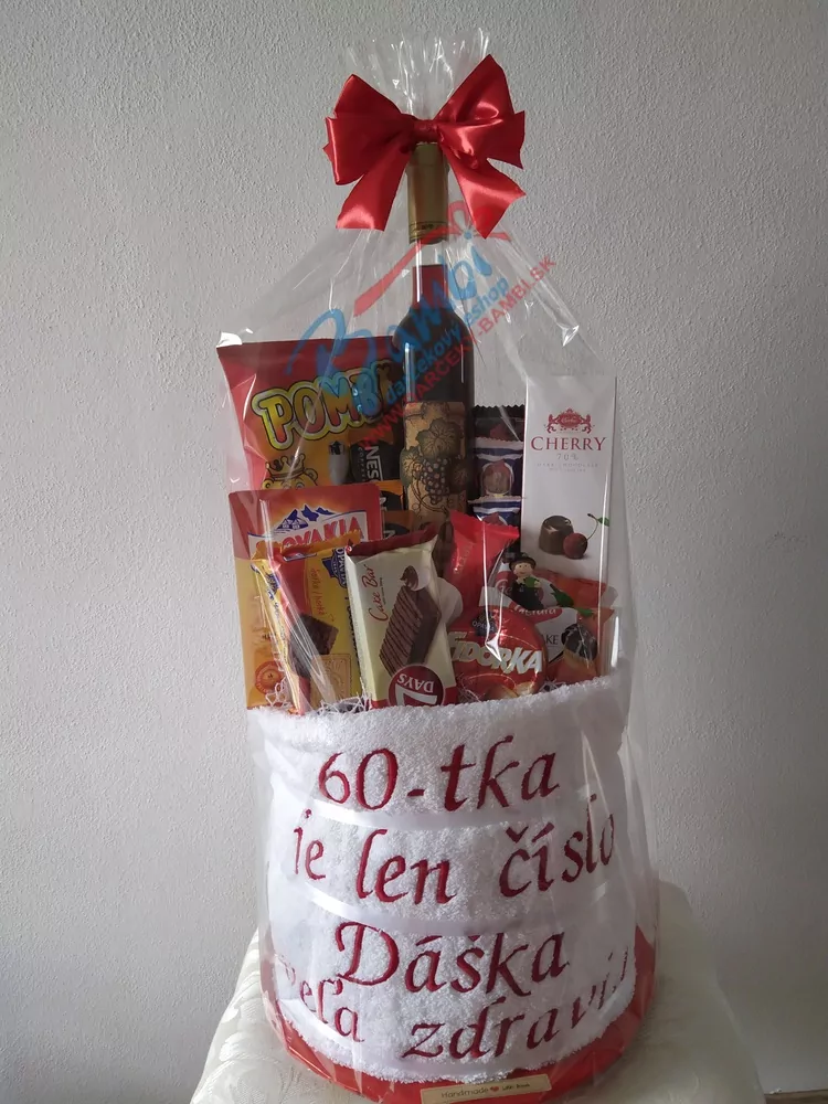 Darčekový potravinový kôš v osuške