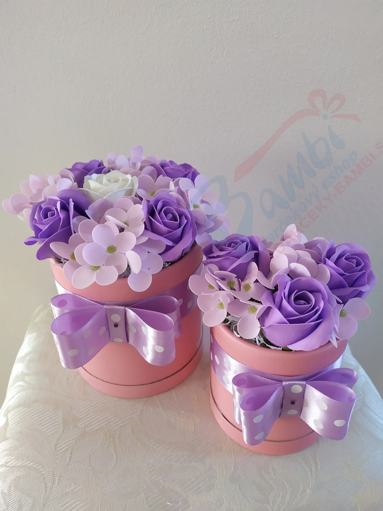 Fialový mydlový flower box 2