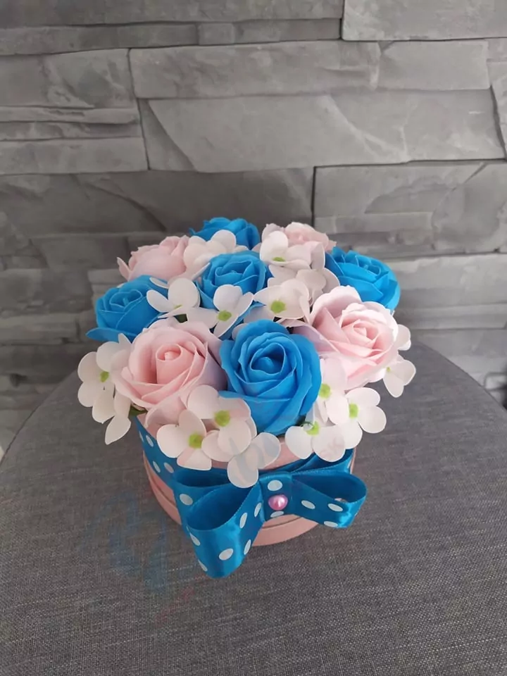Mydlový box modro-ružový