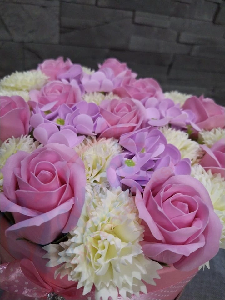 Mydlový box ružovo-žltý 