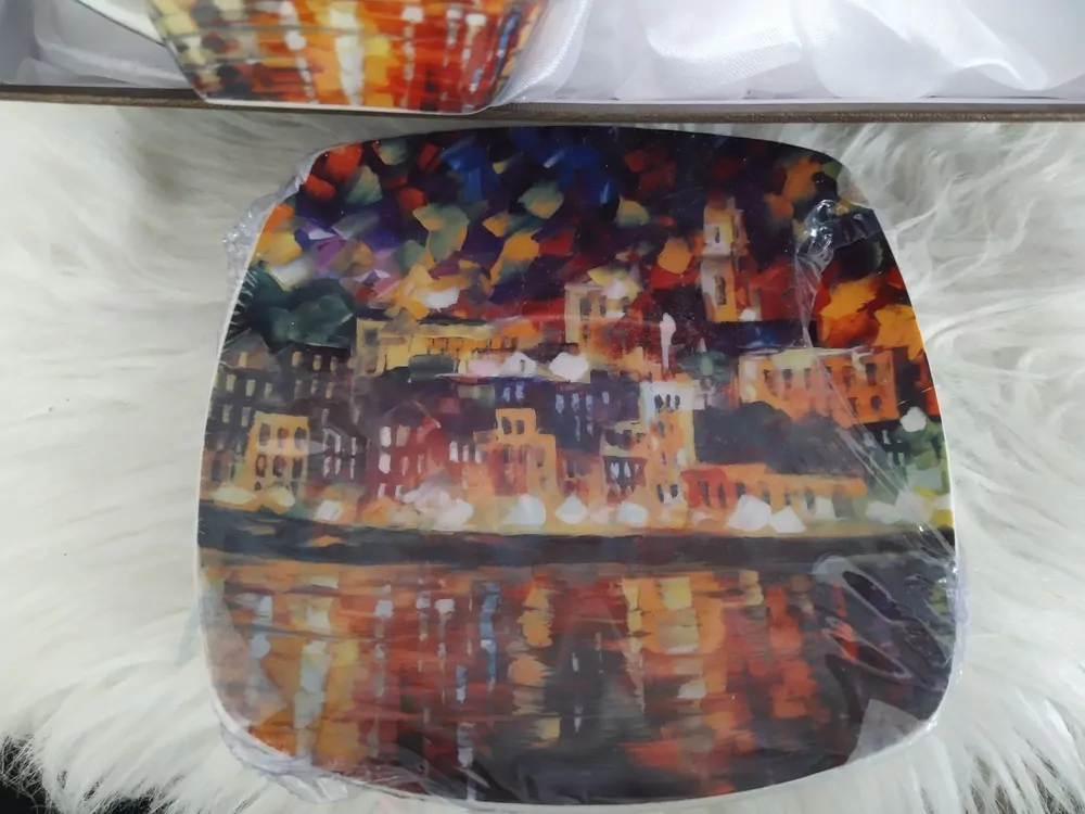 Set šálok a podšálok- maľba