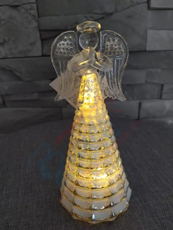 Sklenený anjel - menší svietiaci