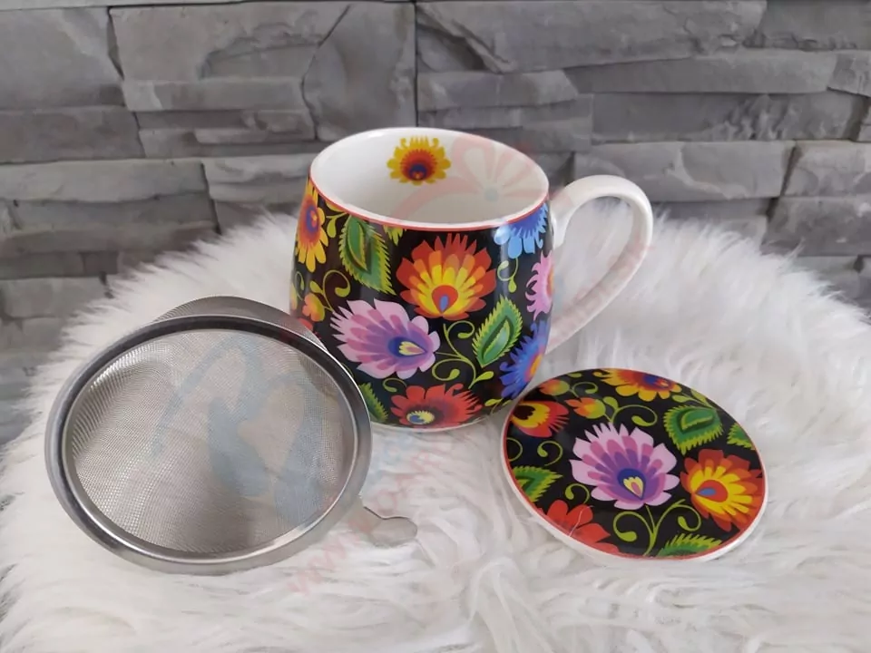 Guľatý set na sypaný čajík - čierny
