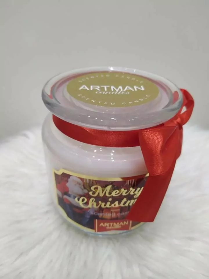 xExkluzívna sviečka v skle MERRY CHRISTMAS 400g