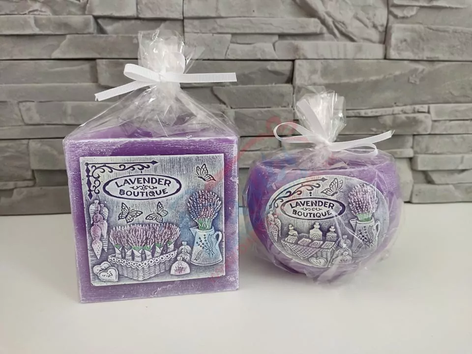 Lampáš na čajovú sviečku- guľa- Lavender