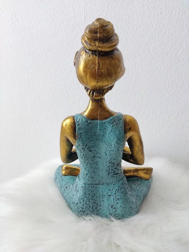 Joga žienka: bronzovo - modrá