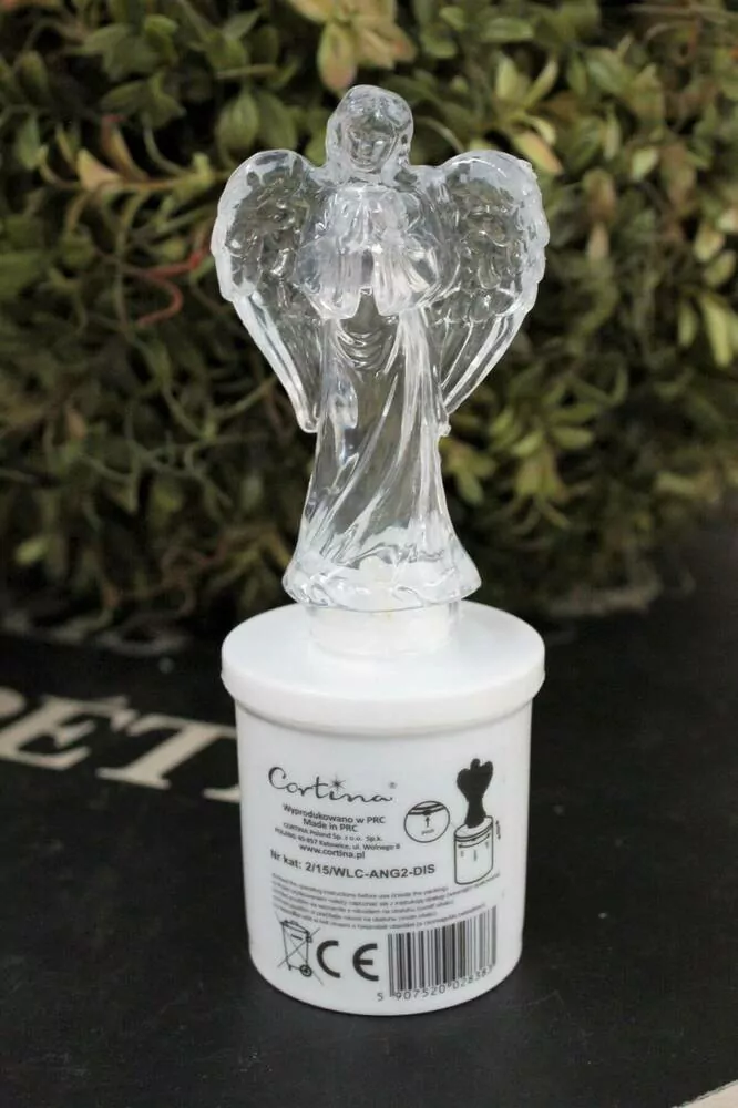 LED anjel na hrob 16 cm