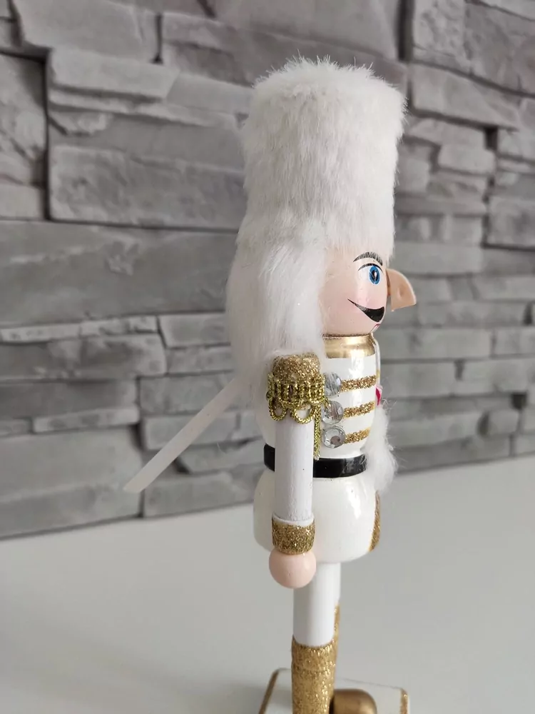  xVianočný luskáčik 20cm - biely