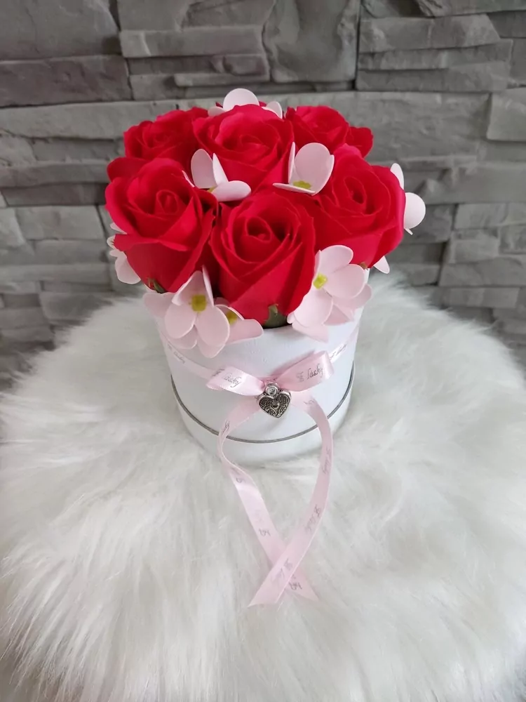  Box s mydlovými ružičkami: Z lásky - 3 druhy