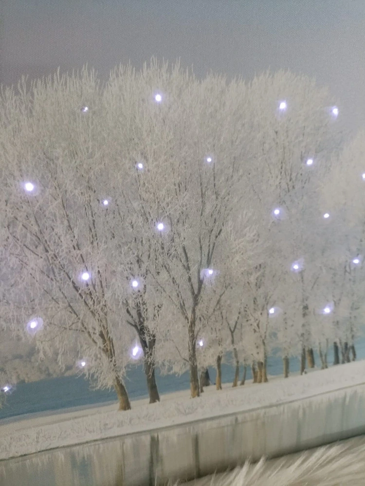 LED obraz zasnežená krajina