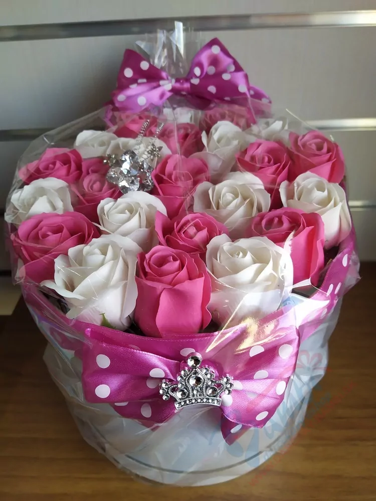 Mydlový flower box Pink-White23