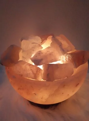 Soľná lampa miska s ružovou soľou