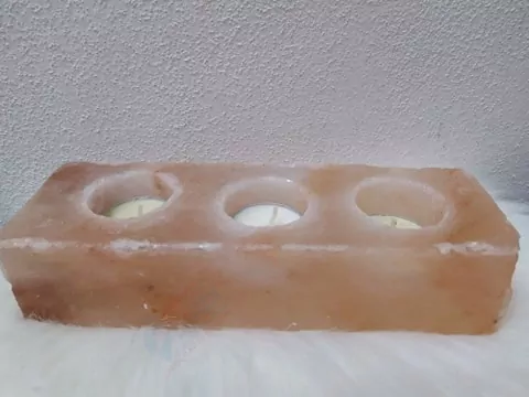 Soľná lampa Kváder na tri čajové sviečky