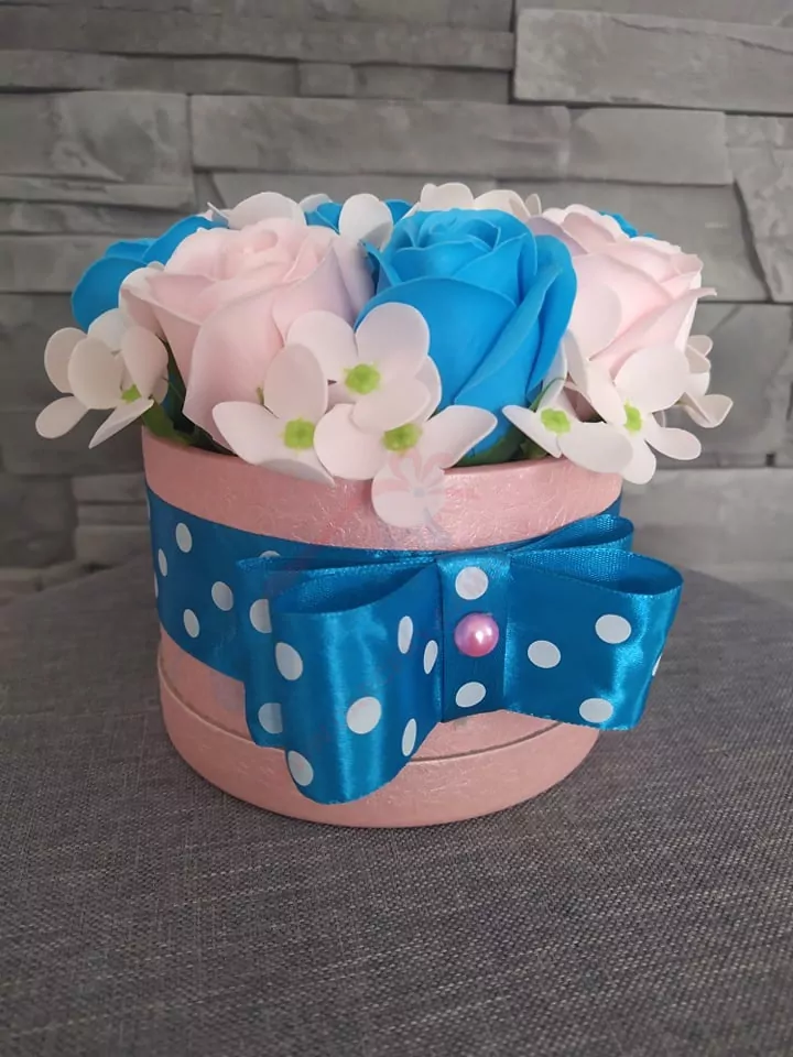 Mydlový box modro-ružový