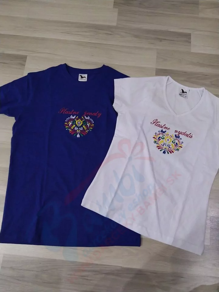 Vyšívané pánske tričko s folklórnym vzorom