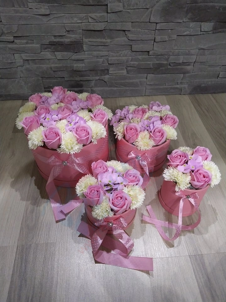 Mydlový box ružovo-žltý 