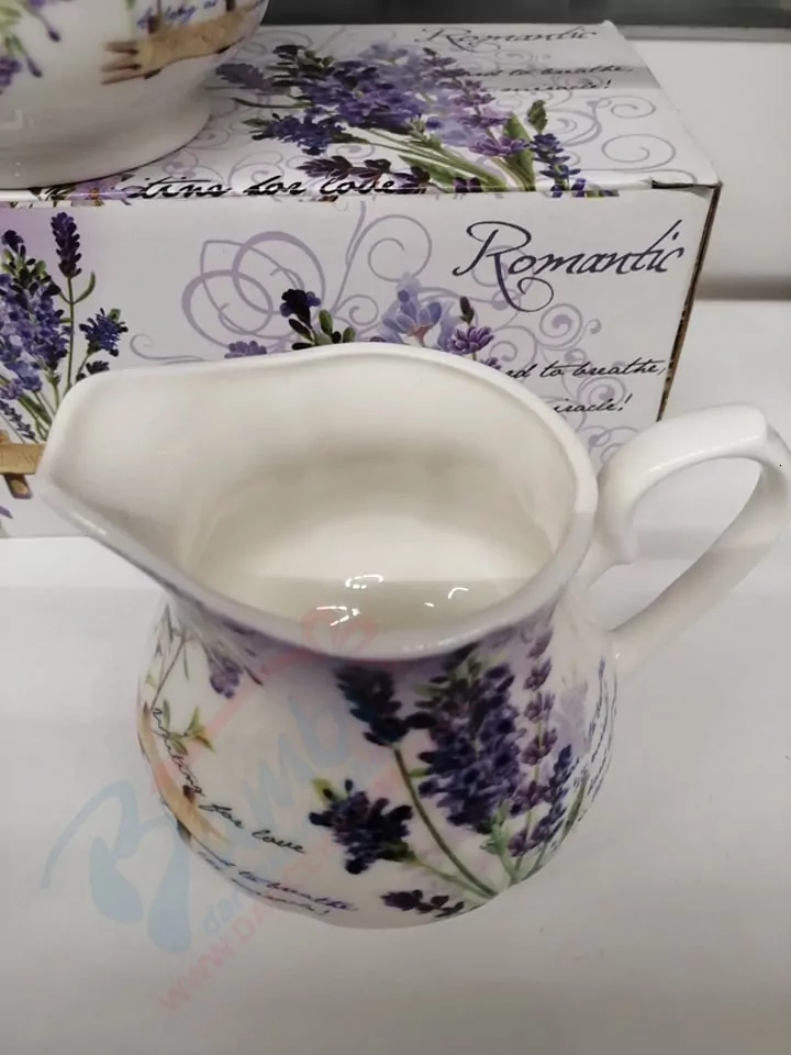 Cukornička a džbánik na mlieko - levanduĺový set