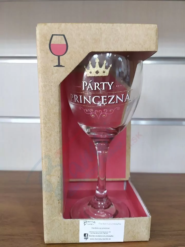Pohár na víno Párty princezná