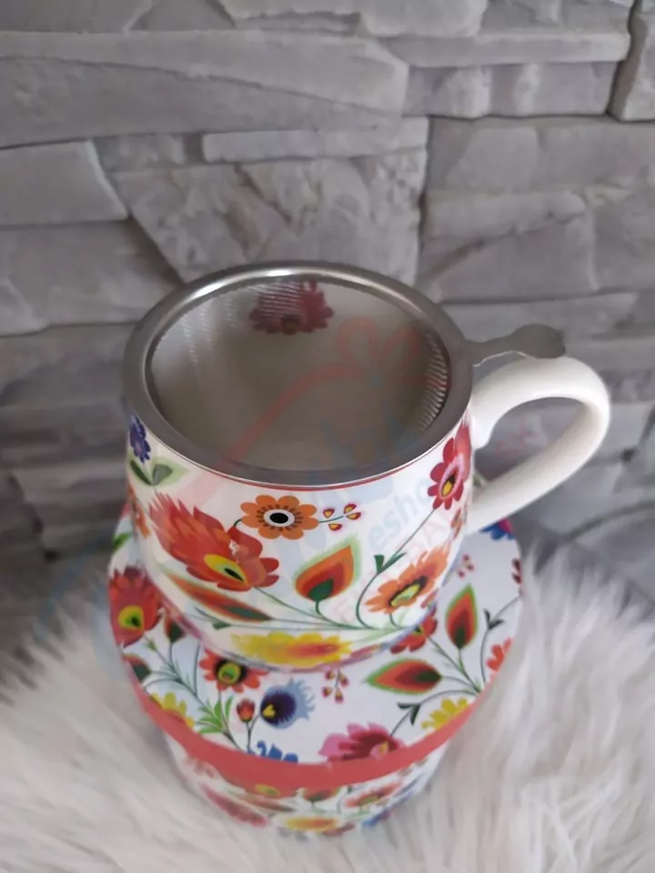 Guľatý set na sypaný čajík - biely