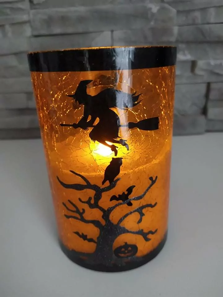 Dekorácia LED STRIGA NA METLE