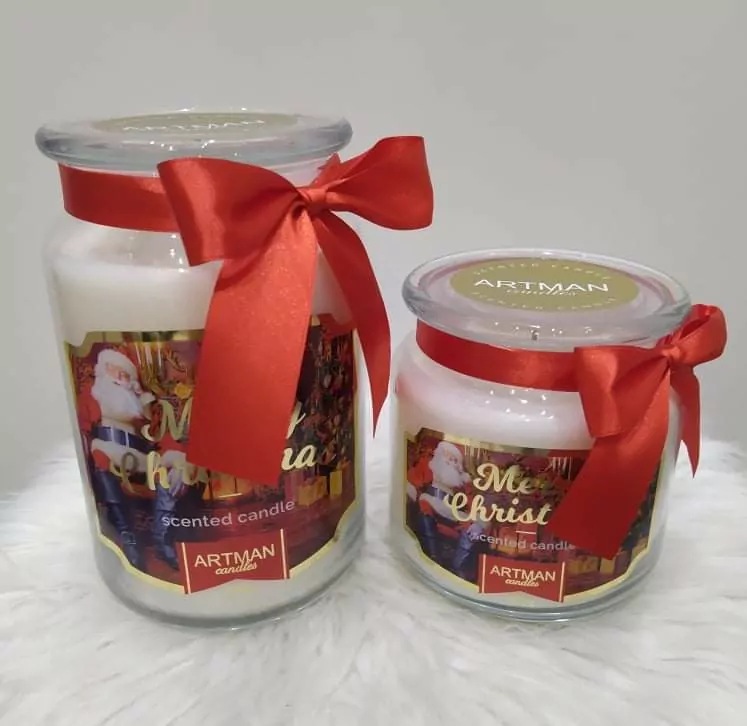 xExkluzívna sviečka v skle MERRY CHRISTMAS 400g