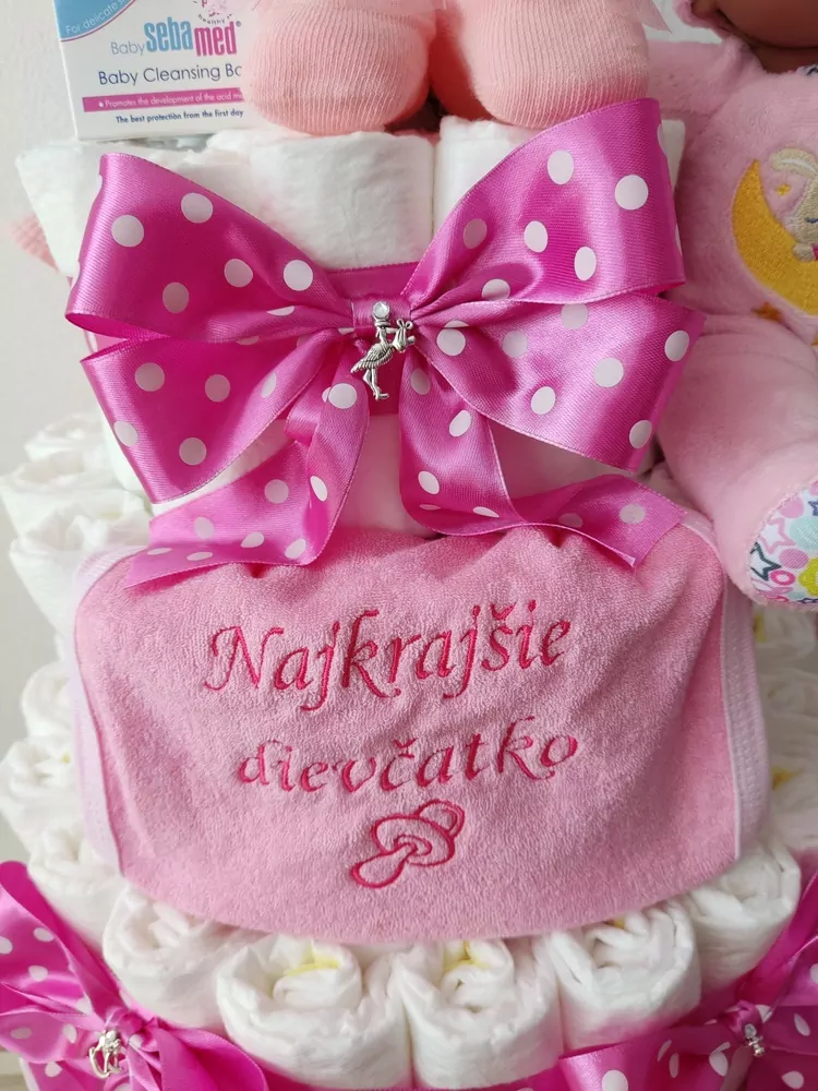  Plienková torta so šatičkami pre princeznú