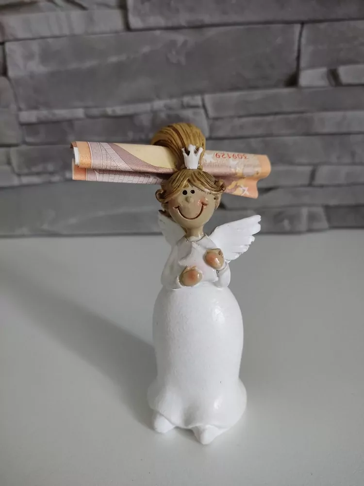 Anjelik s copom - držiak na peňažný dar