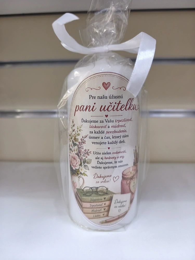 Darčeková sviečka pre pani učiteľku ❤️