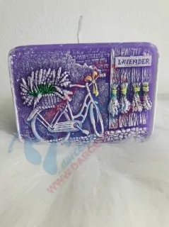 Sviečka bicykel levanduľa