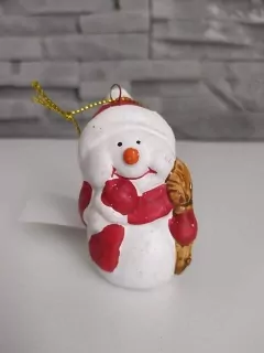 Keramický mini snehuliak na zavezenie