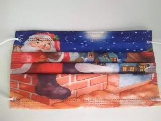 Jednorázové rúško Mikuláš na komíne