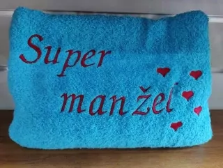 Osuška s nápisom SUPER MANŽEL