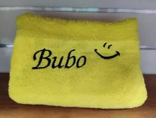 Osuška s nápisom Bubo