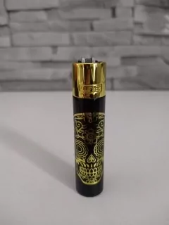 Kovový zapaľovač CLIPPER čierno-zlatý