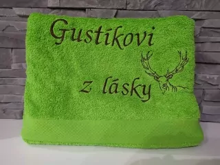 Osuška s nápisom Gustíkovi z lásky