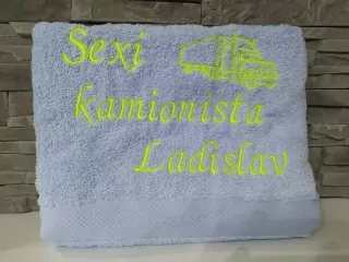 Osuška s nápisom Sexi kamionista Ladislav